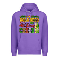 Purple cold beer and christmas cheer with beer bottles Premium Hoodie - AdoDesignShop