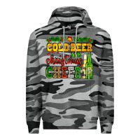 Slate Camo cold beer and christmas cheer with beer bottles Premium Hoodie - AdoDesignShop