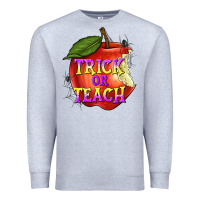 Heather Grey Trick or Teach Premium Sweatshirt - texasbilliewilder