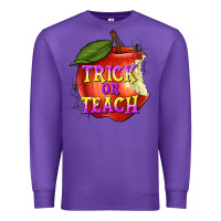 Purple Trick or Teach Premium Sweatshirt - texasbilliewilder