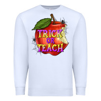 White Trick or Teach Premium Sweatshirt - texasbilliewilder