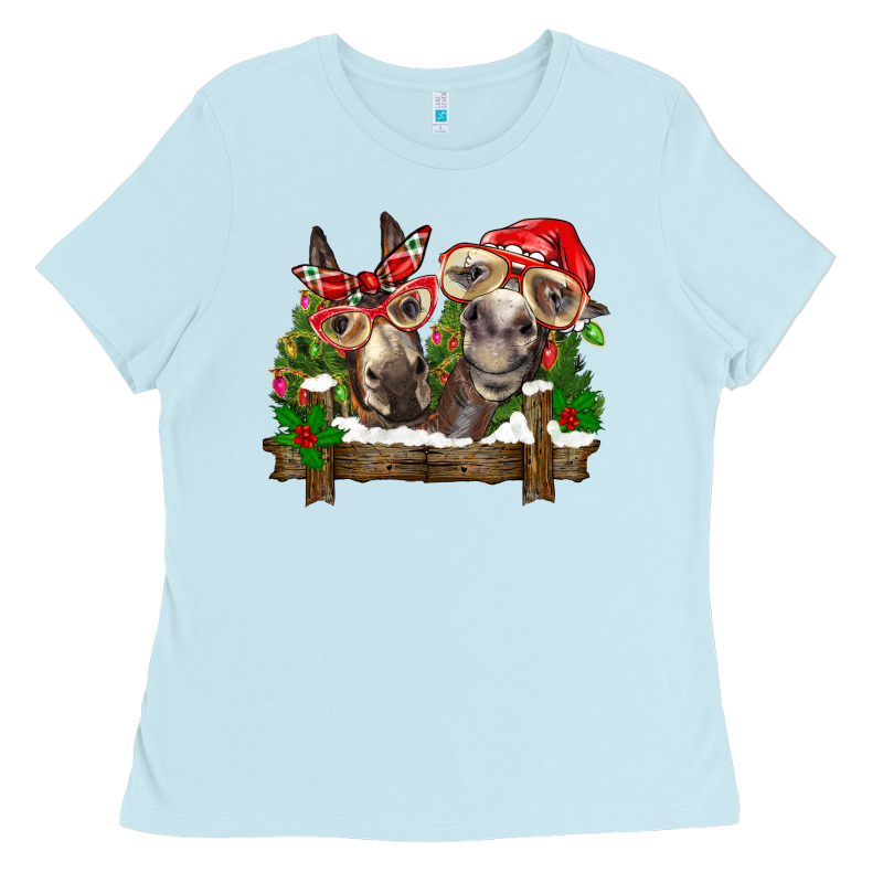 Christmas Donkeys Ladies Tee by BarkalooDesign | Teevron