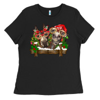 Black Christmas donkeys Ladies Tee - BarkalooDesign