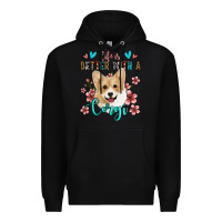 Black life is better with a corgi Premium Hoodie - Jasminsmagicworld