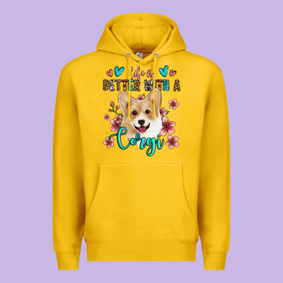 Life Is Better With A Corgi Premium Hoodie Designed By Jasminsmagicworld