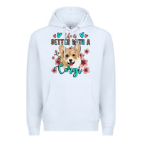 White life is better with a corgi Premium Hoodie - Jasminsmagicworld