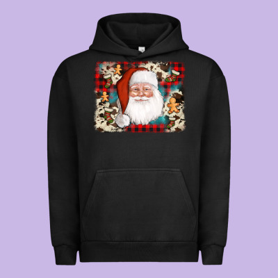 Cowhide Santa Cookie Socks Background Urban Hoodie Designed By Adodesignshop