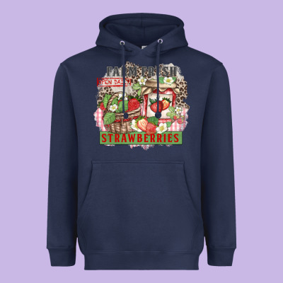 Farm Fresh Strawberries Heavyweight Hoodie Designed By Zillion Design Studio