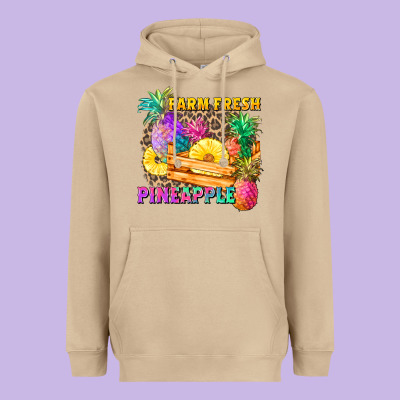 Farm Fresh Pineapple Heavyweight Hoodie Designed By Zillion Design Studio