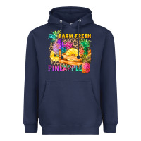 Navy farm fresh pineapple Heavyweight Hoodie - Zillion Design Studio