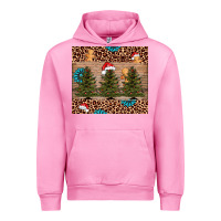 Fuchsia Pink Christmas trees leopard Urban Hoodie - AdoDesignShop