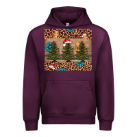 Mauve Wine Christmas trees leopard Urban Hoodie - AdoDesignShop