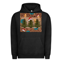 Pigment Black Christmas trees leopard Urban Hoodie - AdoDesignShop