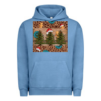 Pigment Pebble Blue Christmas trees leopard Urban Hoodie - AdoDesignShop