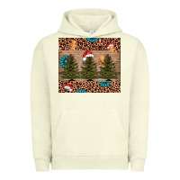 Pigment Pistachio Christmas trees leopard Urban Hoodie - AdoDesignShop