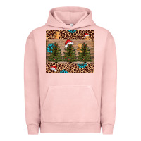 Pigment Salmon Christmas trees leopard Urban Hoodie - AdoDesignShop