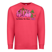 Cardinal in october we wear pink pumpkin and sunflowers Premium Sweatshirt - RanaPortraitStore