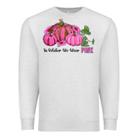 Oatmeal Heather in october we wear pink pumpkin and sunflowers Premium Sweatshirt - RanaPortraitStore