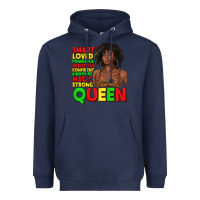 Navy black queen quotes juneteenth Heavyweight Hoodie - texasbilliewilder