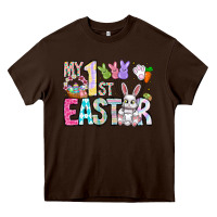 Chocolate Brown My 1st Easter Heavy Core Tee - CowhideDigitalArt