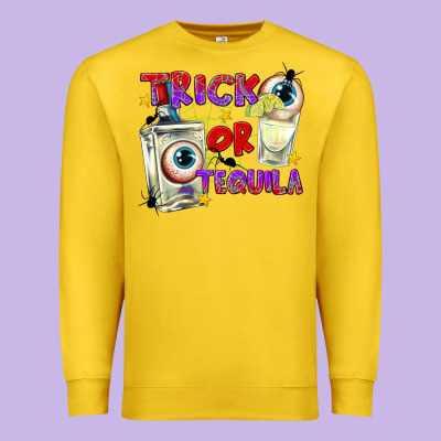 Trick Or Tequila Premium Sweatshirt Designed By Texasbilliewilder