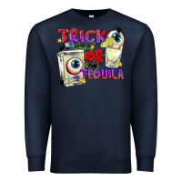 Navy Trick or Tequila Premium Sweatshirt - texasbilliewilder