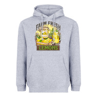 Heather Grey farm fresh lemons Heavyweight Hoodie - Zillion Design Studio