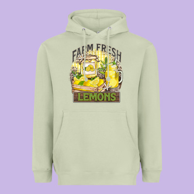 Farm Fresh Lemons Heavyweight Hoodie Designed By Zillion Design Studio