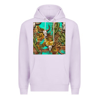 Lilac western bull skull and cactus seamless pattern Premium Hoodie - BundleAndBundleShop