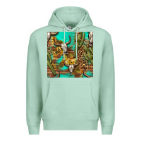 Seafoam western bull skull and cactus seamless pattern Premium Hoodie - BundleAndBundleShop