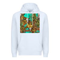 White western bull skull and cactus seamless pattern Premium Hoodie - BundleAndBundleShop