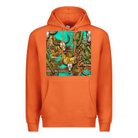Carrot western bull skull and cactus seamless pattern Premium Hoodie - BundleAndBundleShop