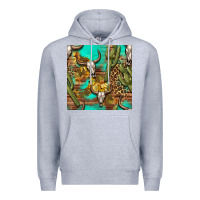 Heather Grey western bull skull and cactus seamless pattern Premium Hoodie - BundleAndBundleShop