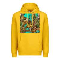 Lemon western bull skull and cactus seamless pattern Premium Hoodie - BundleAndBundleShop