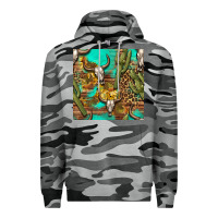 Slate Camo western bull skull and cactus seamless pattern Premium Hoodie - BundleAndBundleShop