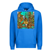 True Royal western bull skull and cactus seamless pattern Premium Hoodie - BundleAndBundleShop