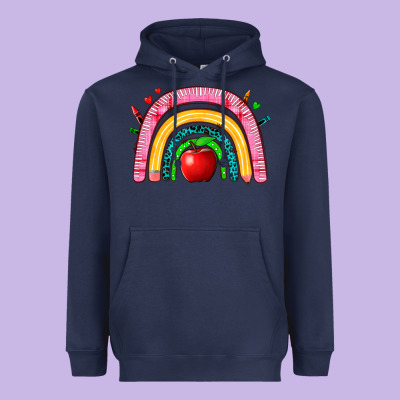 School Rainbow Heavyweight Hoodie Designed By Zillion Design Studio