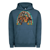 Pigment Midnight Navy bucking bronco rodeo rainbow Urban Hoodie - Artiststas