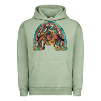 Pigment Oil Green bucking bronco rodeo rainbow Urban Hoodie - Artiststas
