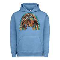 Pigment Pebble Blue bucking bronco rodeo rainbow Urban Hoodie - Artiststas