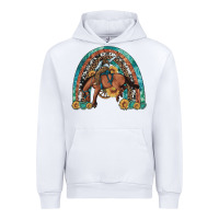 White bucking bronco rodeo rainbow Urban Hoodie - Artiststas