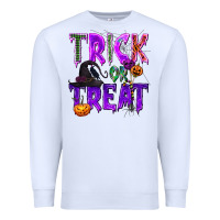 White Trick or Treat Premium Sweatshirt - texasbilliewilder