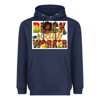 Navy black social worker Heavyweight Hoodie - texasbilliewilder