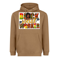Toasted Coconut black social worker Heavyweight Hoodie - texasbilliewilder