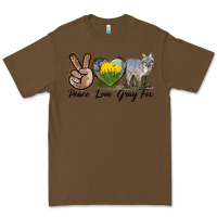 Cacao Peace Love Gray Fox Premium Tee - LillyAllenDesigns