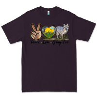 Plum Peace Love Gray Fox Premium Tee - LillyAllenDesigns
