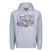 Heather Grey love nurse Premium Hoodie - BundleAndBundleShop