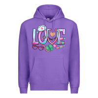 Purple love nurse Premium Hoodie - BundleAndBundleShop