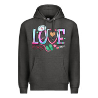 Charcoal Heather love nurse Premium Hoodie - BundleAndBundleShop