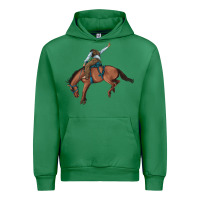 Emerald bucking bronco cowboy rodeo Urban Hoodie - Artiststas